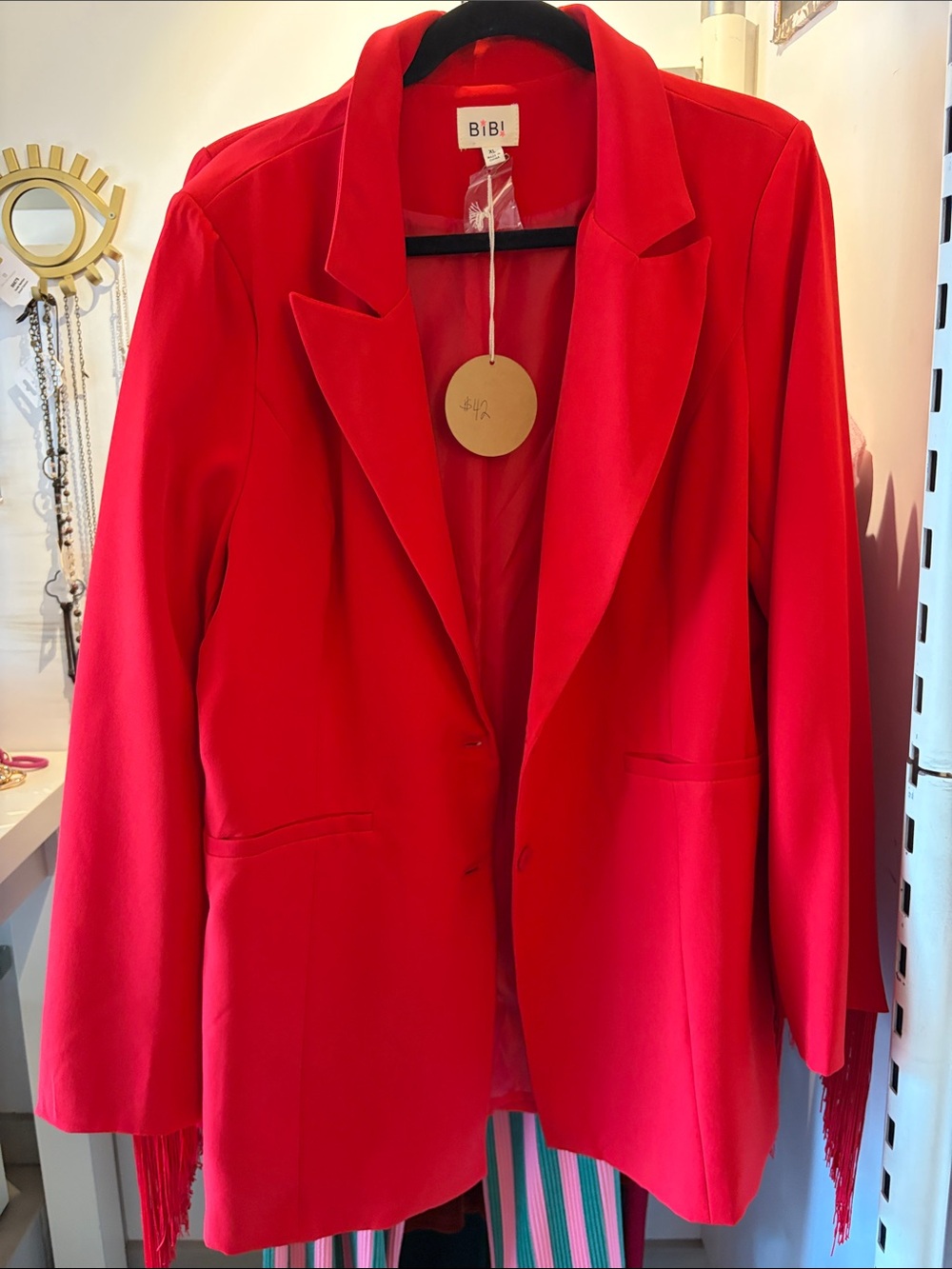 BiBi Vibrant Red Women's Tailored Blazer
